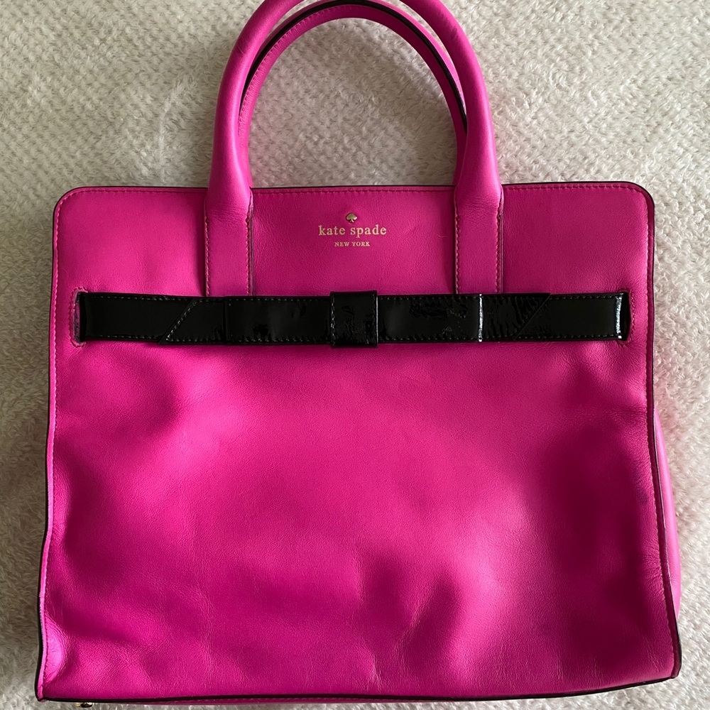 COPY - Hot Pink Kate Spade Purse with Patent Black Bow